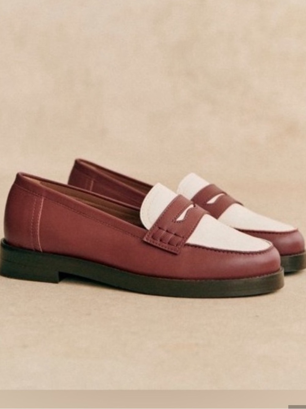SÉZANE ANDREA TERRACOTTA Two-Tone Loafers SZ 39